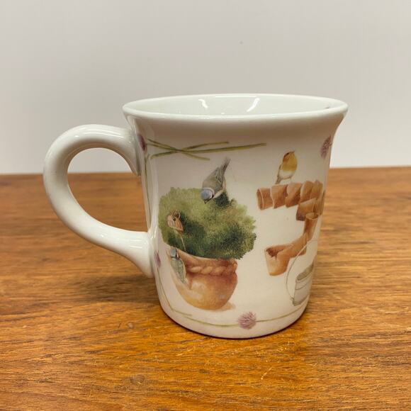 Marjolein‎ Bastin by Hallmark Coffee Mug Cup Birds Garden Pots 10 fl oz - Picture 2 of 12